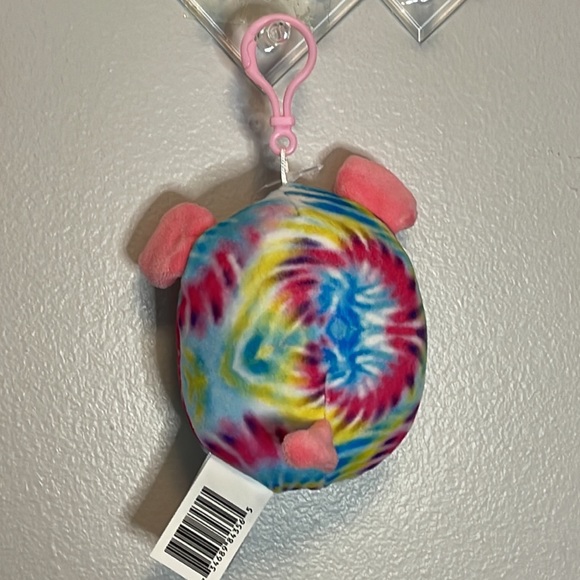 KELLYTOY SQUISHMALLOWS Clip-On Shena Dog Tie-Dye Stuffed Plush - Picture 4 of 6